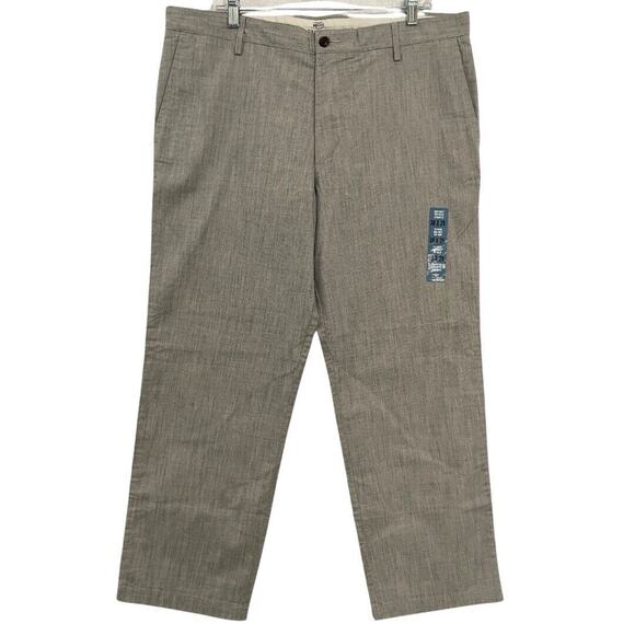Dockers Pacific Collection 38X29 Gray Check Field Khaki Flat Front Pants NEW - Picture 1 of 10